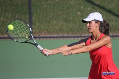 DALLAS, TX - OCTOBER 13: Tiffany Hollebeck of SMU during the ITA Regional tournament on October 13, 2017, at the Bayard H. Friedman Tennis Center in Fort Worth, TX. (Photo by George Walker/DFWsportsonline)