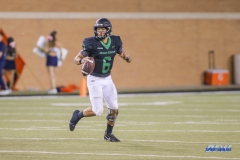 DENTON, TX - OCTOBER 14: North Texas Mean Green quarterback Mason Fine (6) looks to pass during the game between the North Texas Mean Green and UTSA Roadrunners on October 14, 2017, at Apogee Stadium in Denton, Texas. (Photo by George Walker/DFWsportsonline)