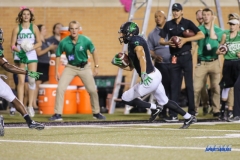 DENTON, TX - OCTOBER 14: North Texas Mean Green wide receiver Rico Bussey Jr. (8) runs to the end zone for the game winning touchdown during the game between the North Texas Mean Green and UTSA Roadrunners on October 14, 2017, at Apogee Stadium in Denton, Texas. (Photo by George Walker/DFWsportsonline)