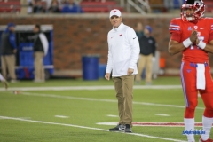 DALLAS, TX - OCTOBER 27: Southern Methodist Mustangs head coach Chad Morris looks on during the game between SMU and Tulsa on October 27, 2017, at Gerald J. Ford Stadium in Dallas, TX. (Photo by George Walker/DFWsportsonline)