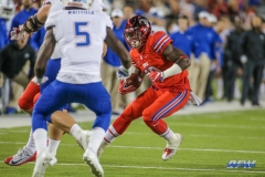 DALLAS, TX - OCTOBER 27: Southern Methodist Mustangs running back Ke'Mon Freeman (13) runs during the game between SMU and Tulsa on October 27, 2017, at Gerald J. Ford Stadium in Dallas, TX. (Photo by George Walker/Icon Sportswire)
