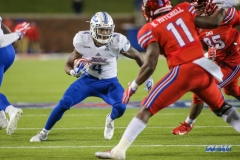 DALLAS, TX - OCTOBER 27: Tulsa Golden Hurricane running back D'Angelo Brewer (4) looks for running room during the game between SMU and Tulsa on October 27, 2017, at Gerald J. Ford Stadium in Dallas, TX. (Photo by George Walker/Icon Sportswire)