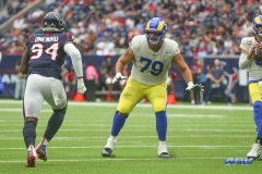 HOUSTON, TX - OCTOBER 31: Los Angeles Rams offensive tackle Rob Havenstein (79) during the game between the Houston Texans and Los Angeles Rams on October 31, 2021 at NRG Stadium in Houston, TX. (Photo by George Walker/DFWsportsonline)