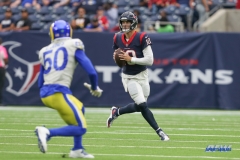 HOUSTON, TX - OCTOBER 31: Houston Texans quarterback Davis Mills (10) during the game between the Houston Texans and Los Angeles Rams on October 31, 2021 at NRG Stadium in Houston, TX. (Photo by George Walker/DFWsportsonline)