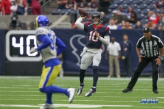 HOUSTON, TX - OCTOBER 31: Houston Texans quarterback Davis Mills (10) during the game between the Houston Texans and Los Angeles Rams on October 31, 2021 at NRG Stadium in Houston, TX. (Photo by George Walker/DFWsportsonline)