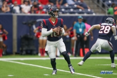 HOUSTON, TX - OCTOBER 31: Houston Texans quarterback Davis Mills (10) during the game between the Houston Texans and Los Angeles Rams on October 31, 2021 at NRG Stadium in Houston, TX. (Photo by George Walker/DFWsportsonline)