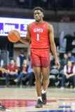DALLAS, TX - NOVEMBER 10: Southern Methodist Mustangs guard Shake Milton (1) during the men's basketball game between SMU and UMBC on November 10, 2017, at Moody Coliseum, in Dallas, TX. (Photo by George Walker/DFWsportsonline)