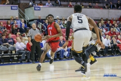 UNIVERSITY PARK, TX - NOVEMBER 10: Southern Methodist Mustangs guard Shake Milton (1) drives to the basket during the men's basketball game between SMU and UMBC on November 10, 2017, at Moody Coliseum in Dallas, TX.(Photo by George Walker/Icon Sportswire)