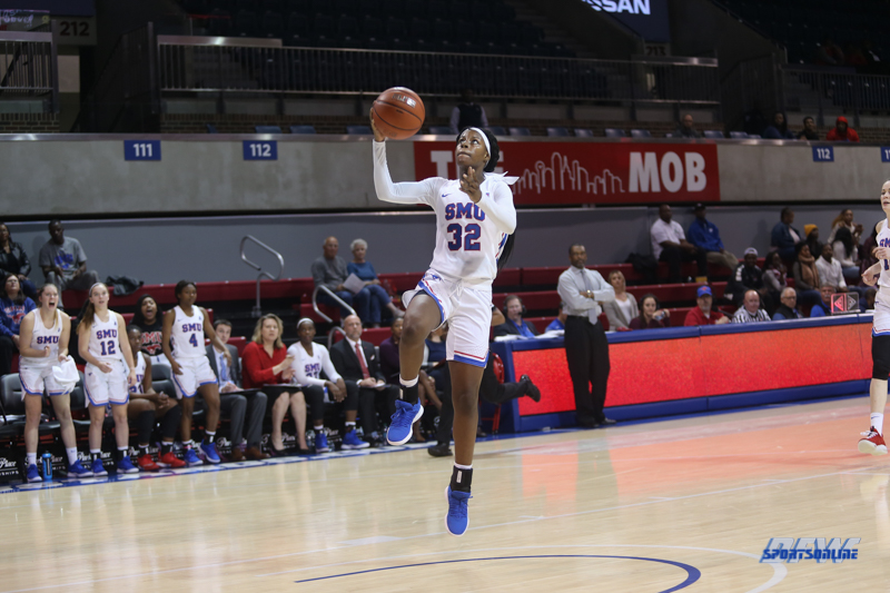 DALLAS, TX - NOVEMBER 12: Southern Methodist Mustangs guard Kayla White (32) goes to the basket during the game between SMU and Mississippi Valley State on November 12, 2018 at Moody Coliseum in Dallas, TX. (Photo by George Walker/DFWsportsonline) DALLAS, TX - NOVEMBER 12: Southern Methodist Mustangs guard Kayla White (32) goes to the basket during the game between SMU and Mississippi Valley State on November 12, 2018 at Moody Coliseum in Dallas, TX. (Photo by George Walker/DFWsportsonline)