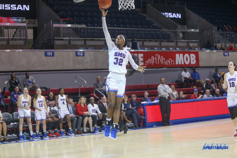 DALLAS, TX - NOVEMBER 12: Southern Methodist Mustangs guard Kayla White (32) goes to the basket during the game between SMU and Mississippi Valley State on November 12, 2018 at Moody Coliseum in Dallas, TX. (Photo by George Walker/DFWsportsonline) DALLAS, TX - NOVEMBER 12: Southern Methodist Mustangs guard Kayla White (32) goes to the basket during the game between SMU and Mississippi Valley State on November 12, 2018 at Moody Coliseum in Dallas, TX. (Photo by George Walker/DFWsportsonline)