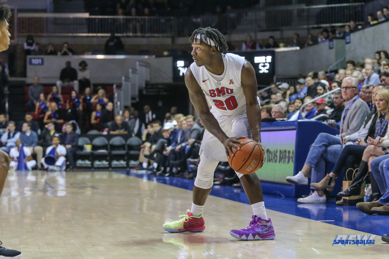UNIVERSITY PARK, TX - DECEMBER 18: Southern Methodist Mustangs guard Elijah Landrum (20) during the game between SMU and Boise State on December 18, 2017, at Moody Coliseum in Dallas, TX. (Photo by George Walker/DFWsportsonline)