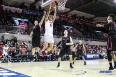 UNIVERSITY PARK, TX - DECEMBER 18: Southern Methodist Mustangs forward Ethan Chargois (5) dunks the ball during the game between SMU and Boise State on December 18, 2017, at Moody Coliseum in Dallas, TX. (Photo by George Walker/Icon Sportswire)