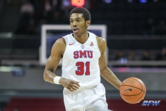UNIVERSITY PARK, TX - DECEMBER 19: Southern Methodist Mustangs guard Jimmy Whitt (31) dribbles during the game between SMU and Cal Poly on December 19, 2017, at Moody Coliseum in Dallas, TX. (Photo by George Walker/Icon Sportswire)