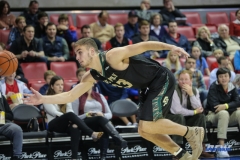 UNIVERSITY PARK, TX - DECEMBER 19: Cal Poly Mustangs forward Karlis Garoza (23) tries to get a ball before it goes out of bounds during the game between SMU and Cal Poly on December 19, 2017, at Moody Coliseum in Dallas, TX. (Photo by George Walker/Icon Sportswire)