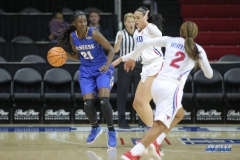 UNIVERSITY PARK, TX - DECEMBER 22: McNeese State Cowgirls forward Mercedes Rogers (21) fights for position during the women's game between SMU and McNeese State on December 22, 2017, at Moody Coliseum in Dallas, TX. (Photo by George Walker/Icon Sportswire)