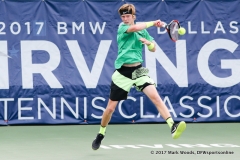 Qualifier Andrey Rublev (RUS) in his quarterfinal singles match match at the Irving Tennis Classic in Irving, TX