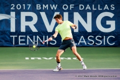 Aljaz Bedene (GBR) in his quarterfinal singles match match at the Irving Tennis Classic in Irving, TX