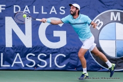 Mikhail Kukushkin (KAZ) in his semifinal singles match at Irving Tennis Classic in Irving, TX.