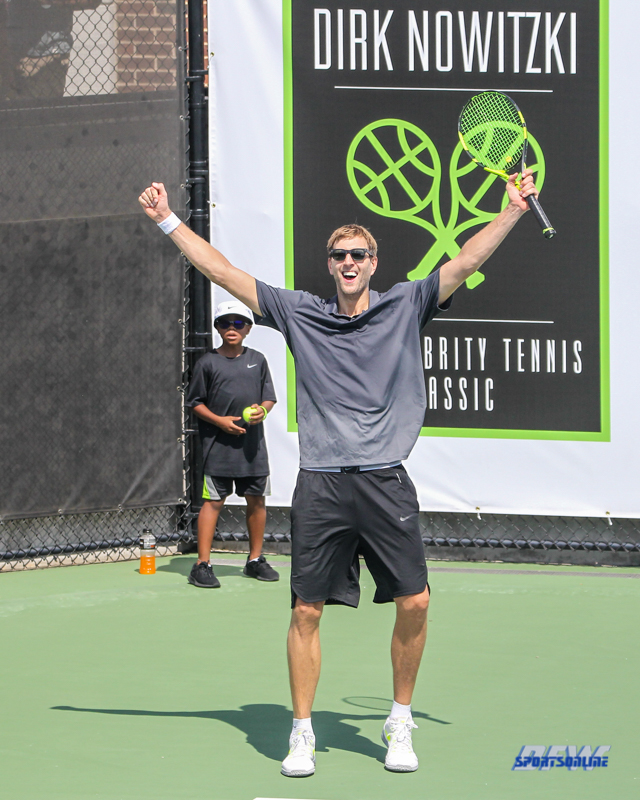 DALLAS, TX - SEPTEMBER 15: Dirk Nowwitzki Pro Celebrity Tennis Classic on September 15, 2018, at the SMU Tennis Complex, Turpin Stadium & Brookshire Family Pavilion in Dallas, TX. (Photo by George Walker/DFWsportsonline) DALLAS, TX - SEPTEMBER 15: Dirk Nowwitzki Pro Celebrity Tennis Classic on September 15, 2018, at the SMU Tennis Complex, Turpin Stadium & Brookshire Family Pavilion in Dallas, TX. (Photo by George Walker/DFWsportsonline)