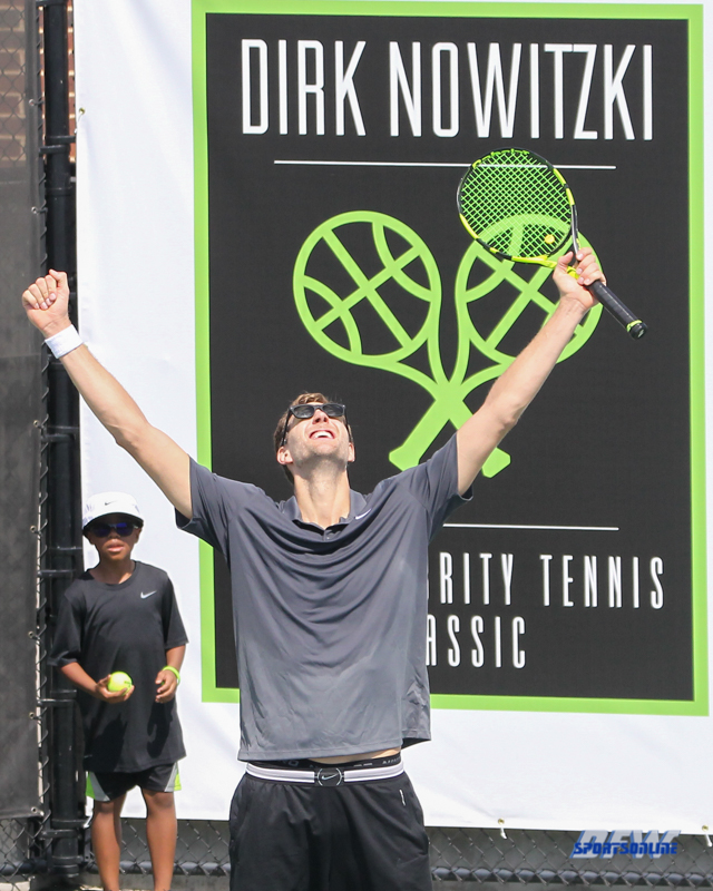 DALLAS, TX - SEPTEMBER 15: Dirk Nowwitzki Pro Celebrity Tennis Classic on September 15, 2018, at the SMU Tennis Complex, Turpin Stadium & Brookshire Family Pavilion in Dallas, TX. (Photo by George Walker/DFWsportsonline) DALLAS, TX - SEPTEMBER 15: Dirk Nowwitzki Pro Celebrity Tennis Classic on September 15, 2018, at the SMU Tennis Complex, Turpin Stadium & Brookshire Family Pavilion in Dallas, TX. (Photo by George Walker/DFWsportsonline)