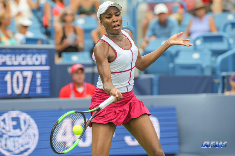 CINCINNATI, OH - Venus Williams (USA) during the Western & Southern Open at the Lindner Family Tennis Center in Mason, Ohio on August 16, 2017, (Photo by George Walker/DFWsportsonline