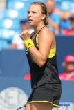 CINCINNATI, OH - AUGUST 14: Anett Kontaveit (EST) reacts to a point during the Western & Southern Open at the Lindner Family Tennis Center in Mason, Ohio on August 14, 2017. (Photo by George Walker/Icon Sportswire)