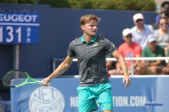 CINCINNATI, OH - AUGUST 15: David Goffin (BEL) prepares to return serve during the Western & Southern Open at the Lindner Family Tennis Center in Mason, Ohio on August 14, 2017. (Photo by George Walker/Icon Sportswire)