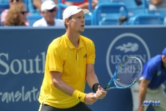 CINCINNATI, OH - AUGUST 15: Tomas Berdych (CZE) prepares to return serve during the Western & Southern Open at the Lindner Family Tennis Center in Mason, Ohio on August 14, 2017. (Photo by George Walker/Icon Sportswire)