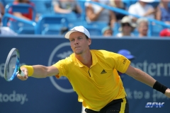 CINCINNATI, OH - AUGUST 15: Tomas Berdych (CZE) stretches for a ball during the Western & Southern Open at the Lindner Family Tennis Center in Mason, Ohio on August 14, 2017. (Photo by George Walker/Icon Sportswire)