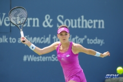 CINCINNATI, OH - AUGUST 15: Agnieszka Radwanska (POL) hits a forehand during the Western & Southern Open at the Lindner Family Tennis Center in Mason, Ohio on August 15, 2017. (Photo by George Walker/Icon Sportswire)