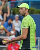 CINCINNATI, OH - AUGUST 15: Ivo Karlovic (CRO) prepares to serve during the Western & Southern Open at the Lindner Family Tennis Center in Mason, Ohio on August 15, 2017. (Photo by George Walker/Icon Sportswire)