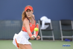 CINCINNATI, OH - AUGUST 16: Alize' Cornet (FRA) hits a backhand during the Western & Southern Open at the Lindner Family Tennis Center in Mason, Ohio on August 16, 2017.(Photo by George Walker/Icon Sportswire)