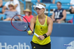 CINCINNATI, OH - AUGUST 16: Angelique Kerber (GER) prepares to serve during the Western & Southern Open at the Lindner Family Tennis Center in Mason, Ohio on August 16, 2017.(Photo by George Walker/Icon Sportswire)
