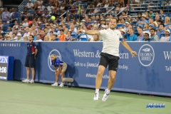 CINCINNATI, OH - AUGUST 16: Richard Gasquet (FRA) hits a backhand during the Western & Southern Open at the Lindner Family Tennis Center in Mason, Ohio on August 16, 2017.(Photo by George Walker/Icon Sportswire)