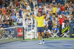 CINCINNATI, OH - AUGUST 16: Rafael Nadal (ESP) celebrates a victory during the Western & Southern Open at the Lindner Family Tennis Center in Mason, Ohio on August 16, 2017.(Photo by George Walker/Icon Sportswire)