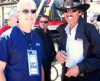 DFWSportsOnline’s George Walker with Richard Petty. photo by Bruce Cameron