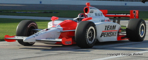 Helio Castroneves at the Bombardier Learjet 550k at Texas Motor Speedway. Photo by George Walker