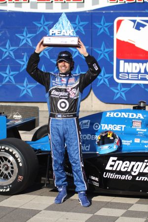 Dario Franchitti wins the Peak Pole Award for the 2009 Bombardier Learjet 550k at Texas Motor Speedway. Photo by George Walker