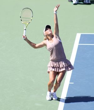 Caroline Wosniacki at the 2009 US Open. Photo by George Walker.