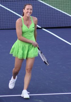 Jelena Jankovic at the 2010 BNP Paribas Open. Photo by George Walker