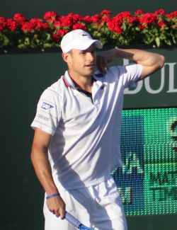 Andy Roddick at the 2010 BNP Paribas Open in Indian Wells, CA. Photo by George Walker.