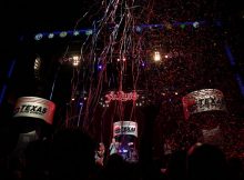 Confetti falls during the 2011 Schedule Announcement Party for Texas Motor Speedway at the House of Blues on August 17, 2010 in Dallas, Texas. (Photo by Ronald Martinez/Getty Images for Texas Motor Speedway)