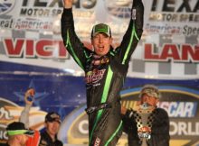 Kyle Busch in Victory Lane after winning the 2010 WinStar World Casino 350k at Texas Motor Speedway. Photo by George Walker