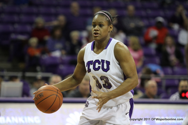 TCU's Briesha Wynn scored 13 points against SDSU. Photo by George Walker