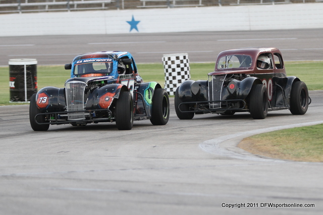 Legends racing at the 2011 Summer Stampede racing series at Texas Motor Speedway. Photo by George Walker for DFWsportsonline