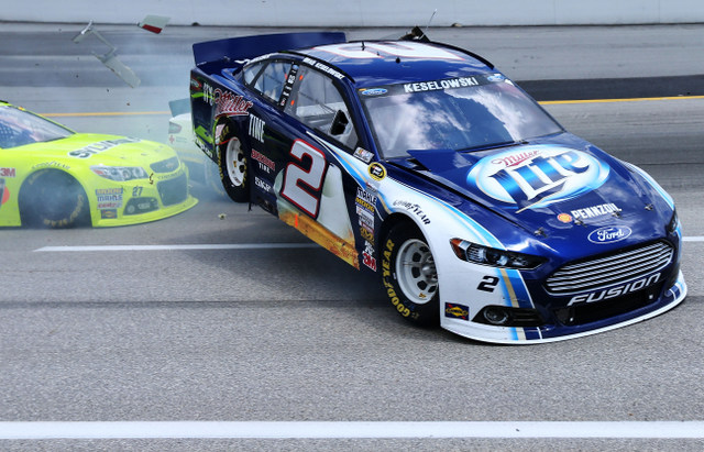 Brad-Keselowski-crash-Quaker-State-400-NASCAR-Sprint-Cup-Series