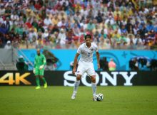 RECIFE, BRAZIL - JUNE 26: Omar Gonzalez of the United States in action during the 2014 FIFA World Cup Brazil group G match between the United States and Germany at Arena Pernambuco on June 26, 2014 in Recife, Brazil. (Photo by Robert Cianflone/Getty Images for Sony)
