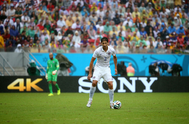 RECIFE, BRAZIL - JUNE 26: Omar Gonzalez of the United States in action during the 2014 FIFA World Cup Brazil group G match between the United States and Germany at Arena Pernambuco on June 26, 2014 in Recife, Brazil. (Photo by Robert Cianflone/Getty Images for Sony)